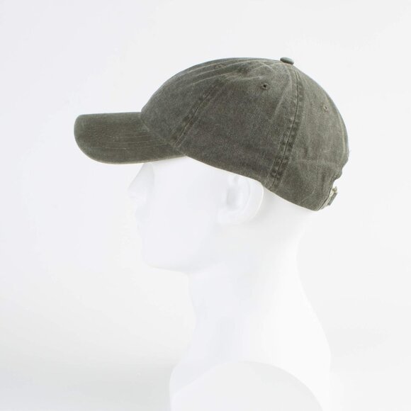 Unisex Black + Army Green Baseball Cap Cotton Fits Washed Denim Adjustable Hat - Picture 3 of 7